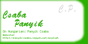 csaba panyik business card